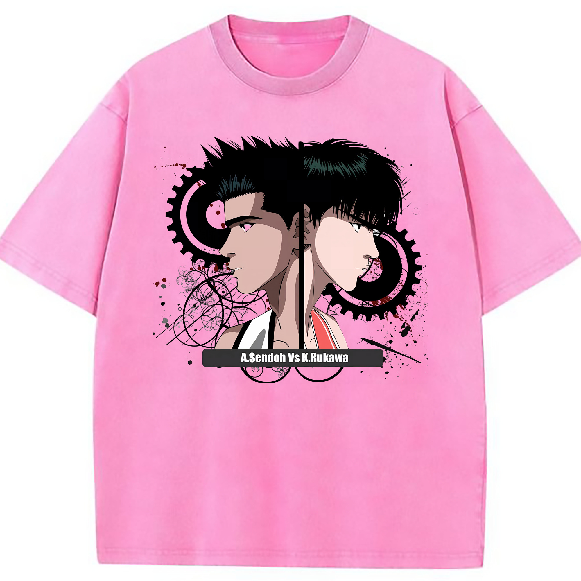 （画像用） SLAM DUNK／スラムダンク 綿100% ヴィンテージ風 半袖Tシャツ（フロントプリント）